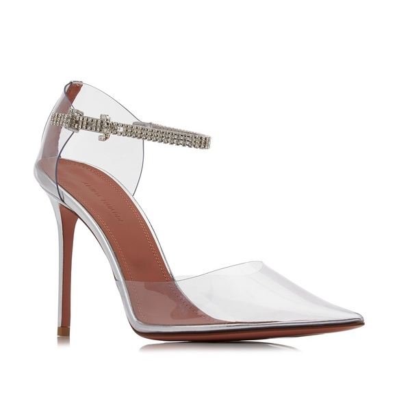 Amina Muaddi Shoes - NEW AMINA MUADDI CRYSTAL-EMBELLISHED TRANSPARENT PUMPS
